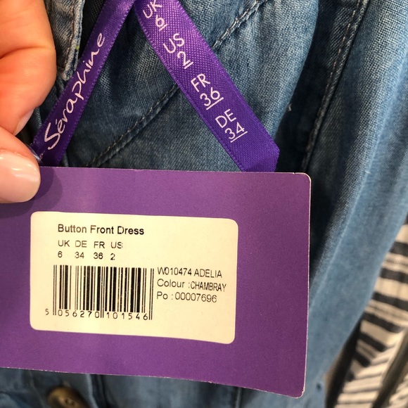 NWT Seraphine chambray denim maternity dress - Picture 5 of 5